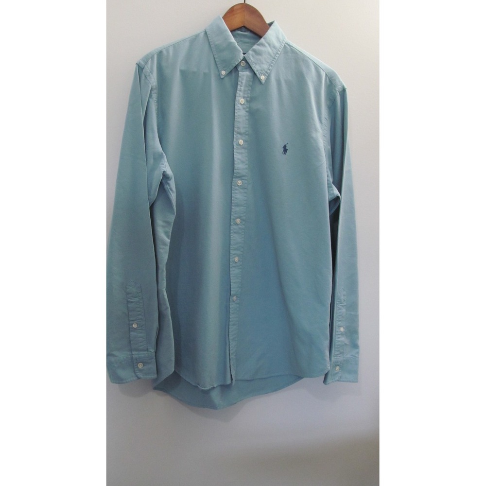 Polo Ralph Lauren Shirt Men Large Light Blue Oxford Button Down Long Sleeve Pony